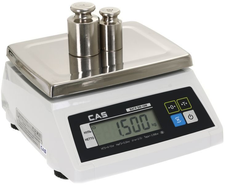 Настольные фасовочные весы CAS SW-W на 20 кг с нержавеющей платформой SW-W-20-NERZH фото