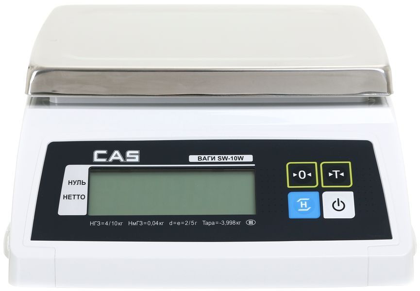 Настольные фасовочные весы CAS SW-W на 20 кг с нержавеющей платформой SW-W-20-NERZH фото