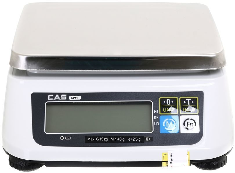 Ваги настільні фасувальні CAS SW II на 6 кг з нержавіючою платформою з COM-портом RS 232, USB (віртуальний COM-порт) SWII-06-NERZH-232-USB фото